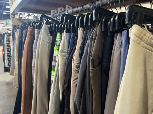 Racks of pants